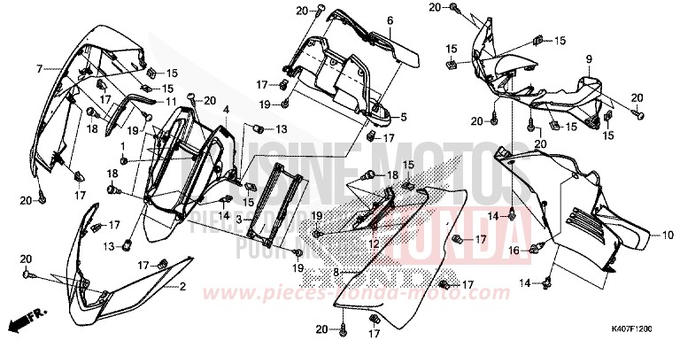 FRONT COVER/METER PANEL (NSS125DF/ADF/ADH) for Forza 125 MAT CYNOS GRAY METALLIC (NH312N) from 2017